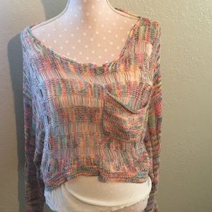 Knit boho rainbow sweater 🌈